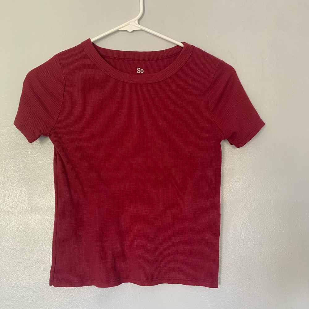 SO juniors XS reds ribbed top
